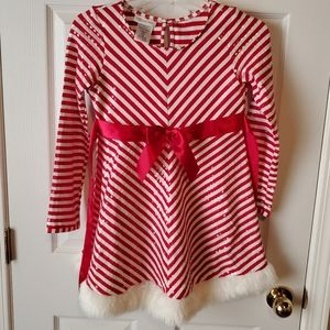 Girl's size 12 Bonnie Jean candy cane dress